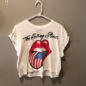 Vintage Rolling Stones cropped tee